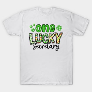 One Lucky Secrectary Shamrock St Patricks Day T-Shirt